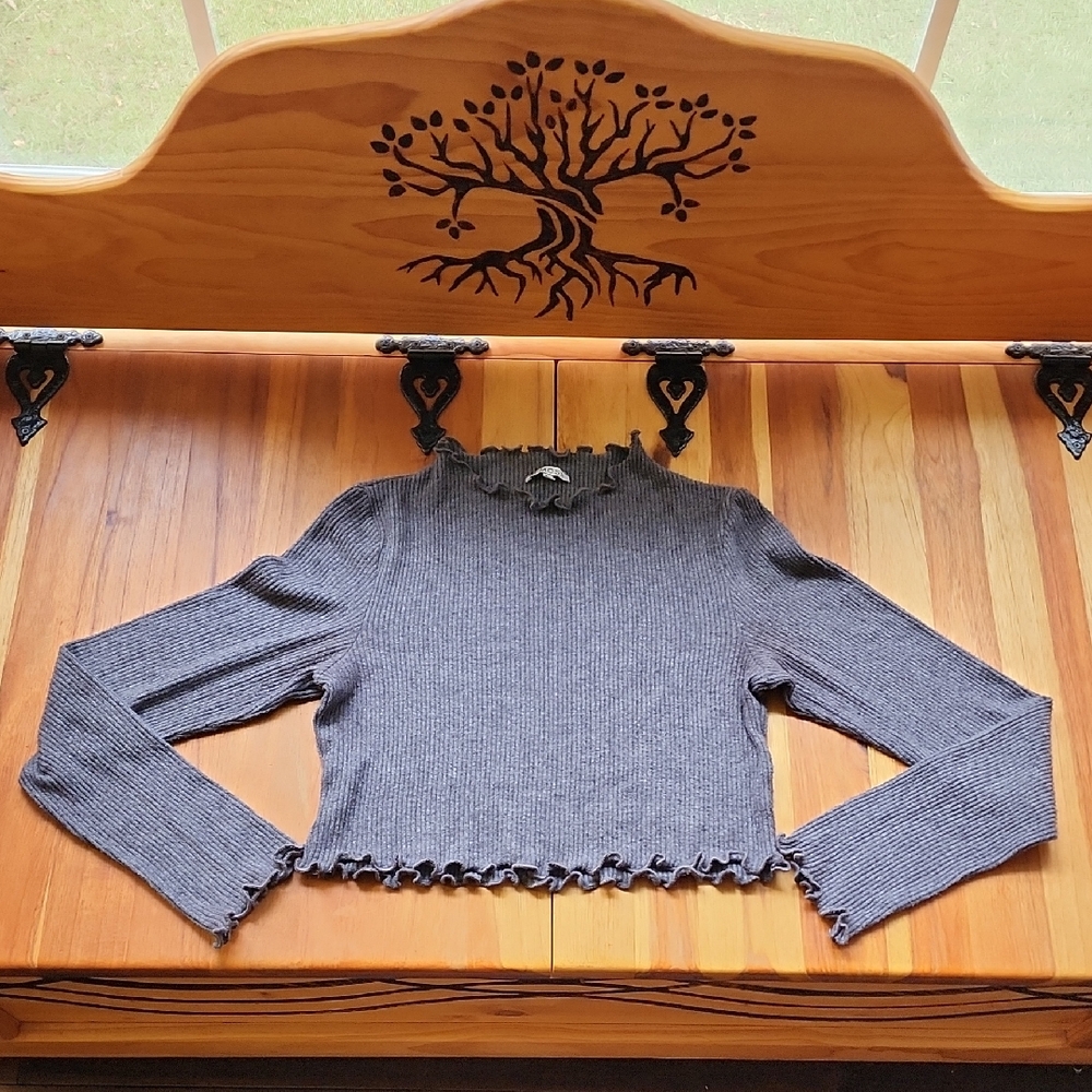 Mimosa lettuce hem crop top size Large